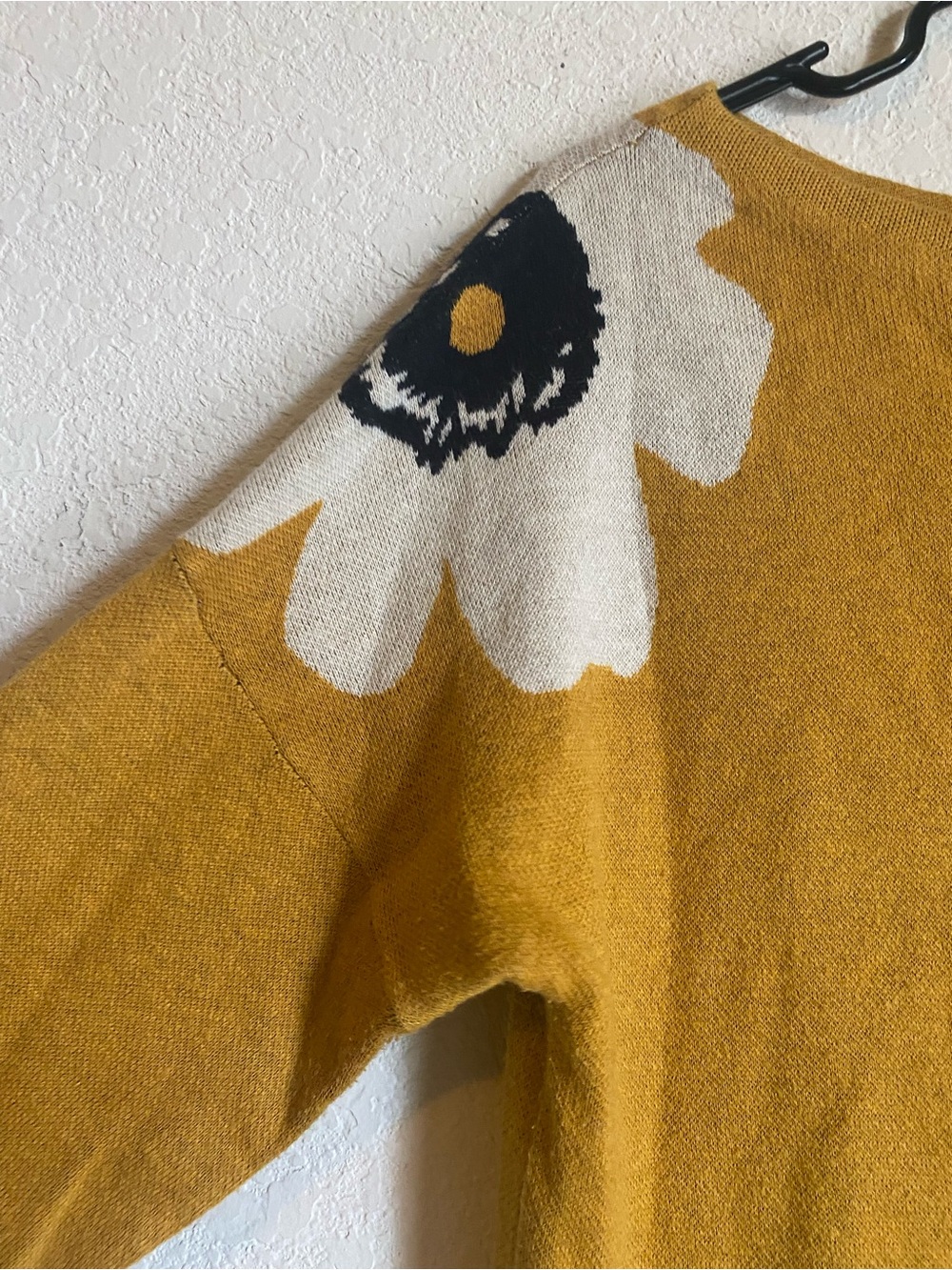 Anthroplogie Field Flower Mustard Floral Knit Women's Sweater Dress Boho Western - Picture 5 of 10